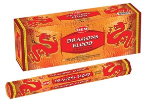 Dragon Blood Incense Sticks, HEM Hex Pack - 6 Boxes x 20 Sticks