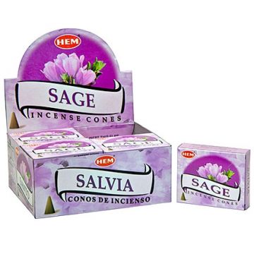 Sage Incense Cones, HEM, Box/12