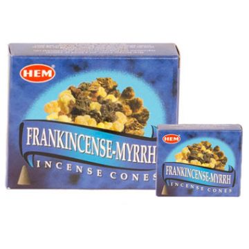 Frankincense & Myrrh Incense Cones, HEM, Box/12