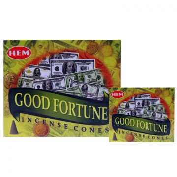 Good Fortune Incense Cones, HEM, Box/12