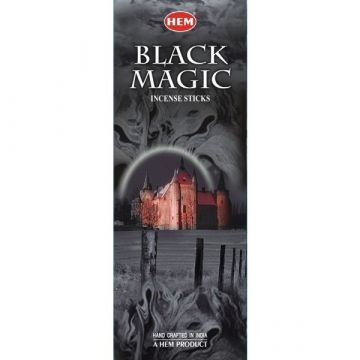 Black Magic Incense Sticks, HEM Hex Pack - 6 Boxes x 20 Sticks