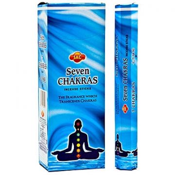7 Chakras Incense Sticks, SAC Hex Pack - 6 Boxes x 20 Sticks