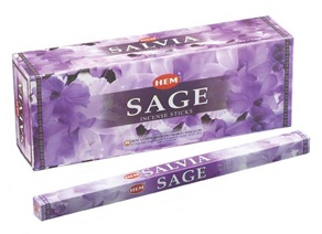 Sage Incense Sticks, HEM Square Pack - 25 Boxes x 8 Sticks