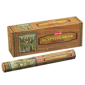 Egyptian Musk Incense Sticks, HEM Hex Pack - 6 Boxes x 20 Sticks