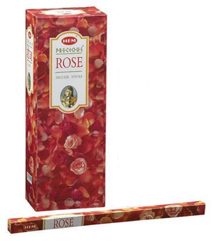 Precious Rose Incense Sticks, HEM Square Pack - 25 Boxes x 8 Sticks