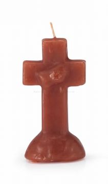 Crucifix Image Candles - Red, Each
