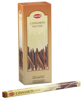 Cinnamon Incense Sticks, HEM Square Pack - 25 Boxes x 8 Sticks