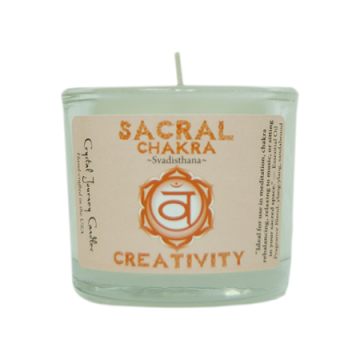 Sacral Chakra Glass Votive, Each