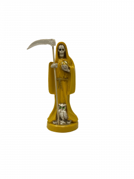 7-8" Santa Muerte Fixed Statue, Yellow