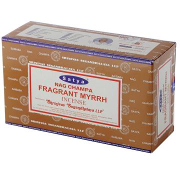 Satya Fragrant Myrrh Incense Sticks, 15gm x 12 boxes