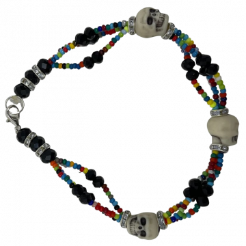 Skull - Three Strand Bracelet (Pack of 6)