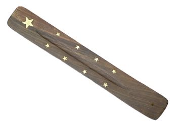Wood Ash Catcher 10" - Star Brass Inlay Design. Pack/10