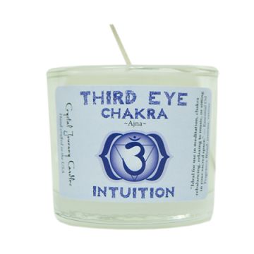 Third Eye Chakra Glass Votive, Each