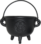 Cast Iron Cauldron 4.5" Pentacle