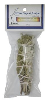 White Sage & Juniper Smudge Stick 4",  Kairos Packaged (6 Pack)