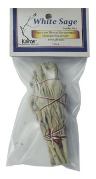 White Sage Smudge Stick 4" Mini Torch Style,  Kairos Packaged (6 Pack)